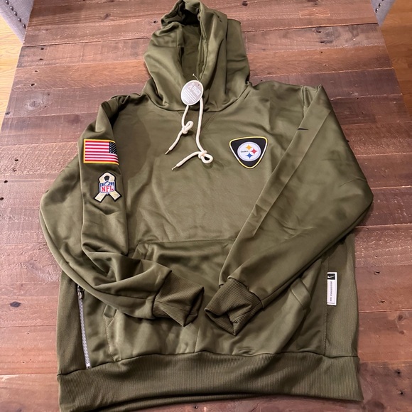Nike Other - Pittsburgh Steelers Salute to Service Olive Green NFL Hoodie